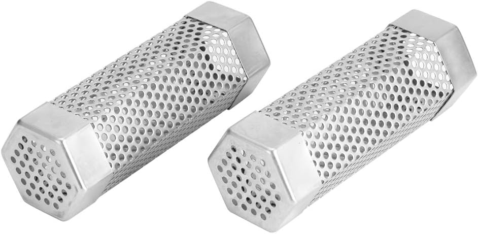 GOTOTOP Tubo de ahumador de pellets, 2 piezas, tubo de ahumador para parrilla, tubo de malla, tubo de humo, tubo de pellets de acero inoxidable de 6