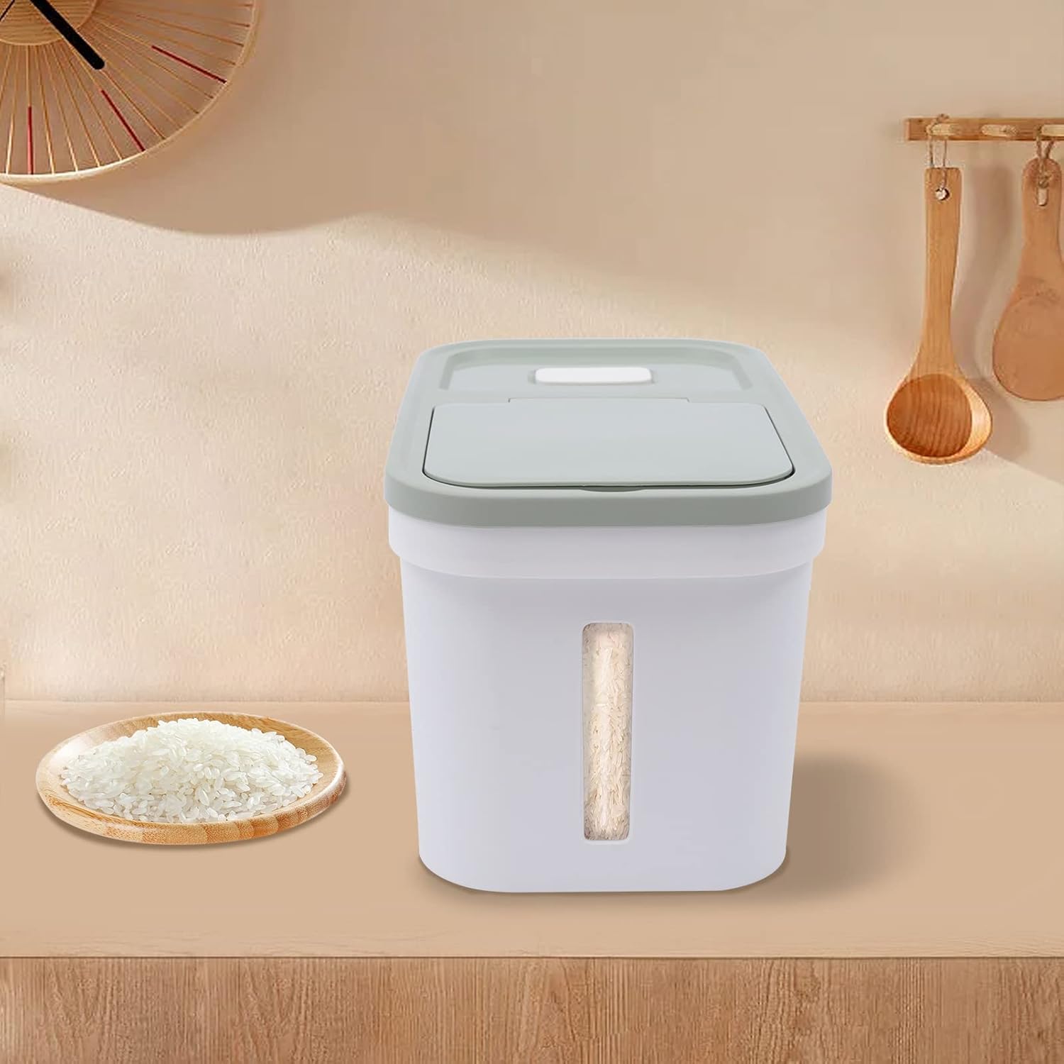 YETINGSHOP Contenedor de almacenamiento grande de 22.0 lbs para alimentos, contenedor de harina, dispensador de arroz, recipiente hermético,
