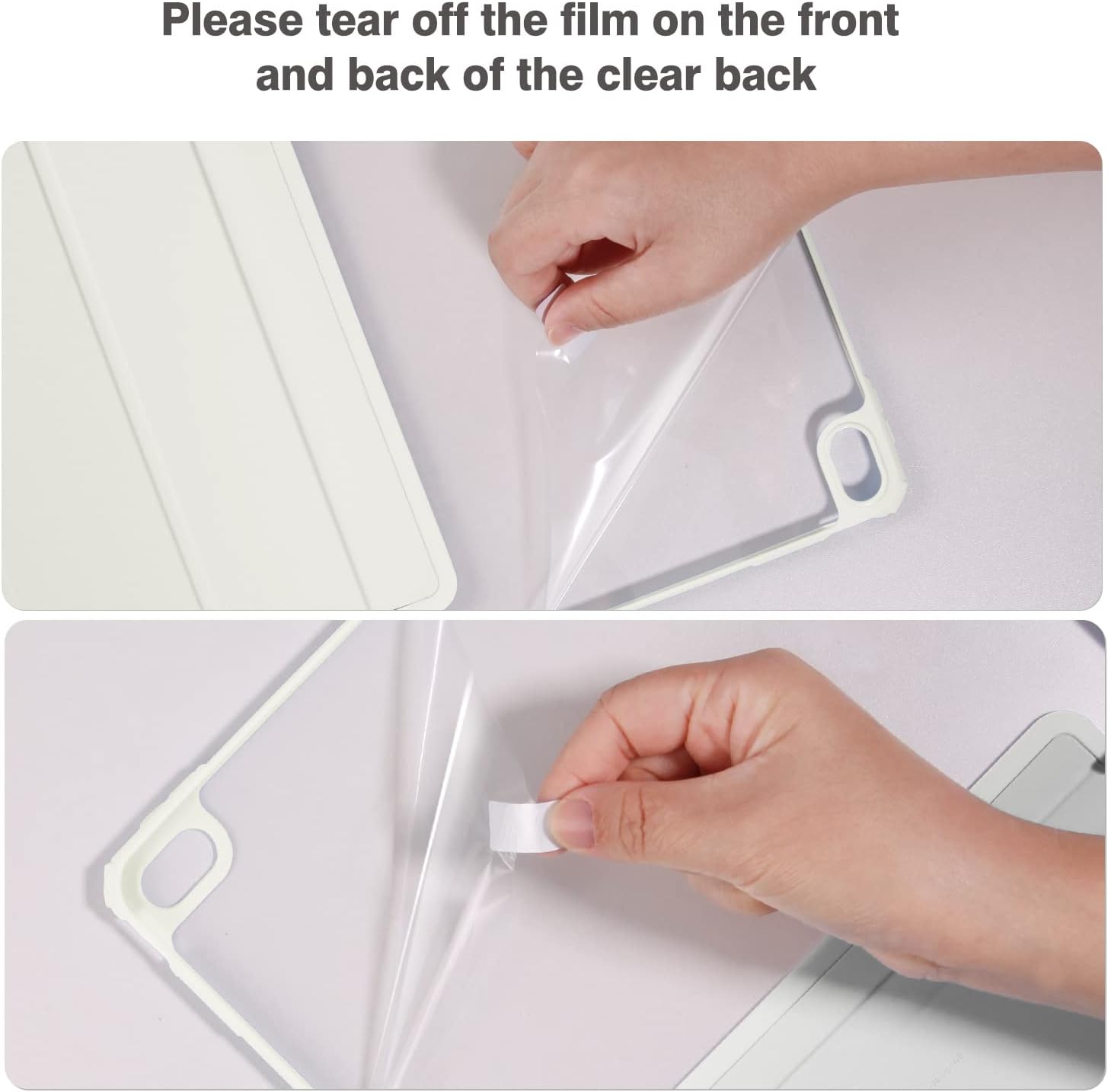 Funda para iPad Air 54, iPad Air 54 generación para modelo 20222020 de 10.9 pulgadas, carcasa trasera transparente, cubierta protectora dura