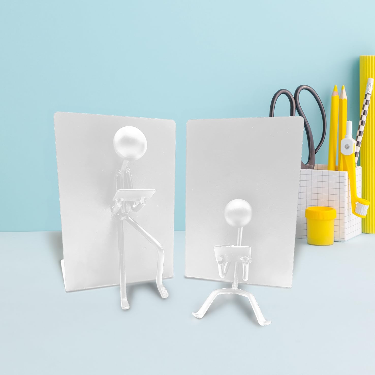 Sujetalibros de escritorio de oficina únicos de metal resistente para uso como decoración de estanterías, hogar, oficina o estantes de cocina. Tapón