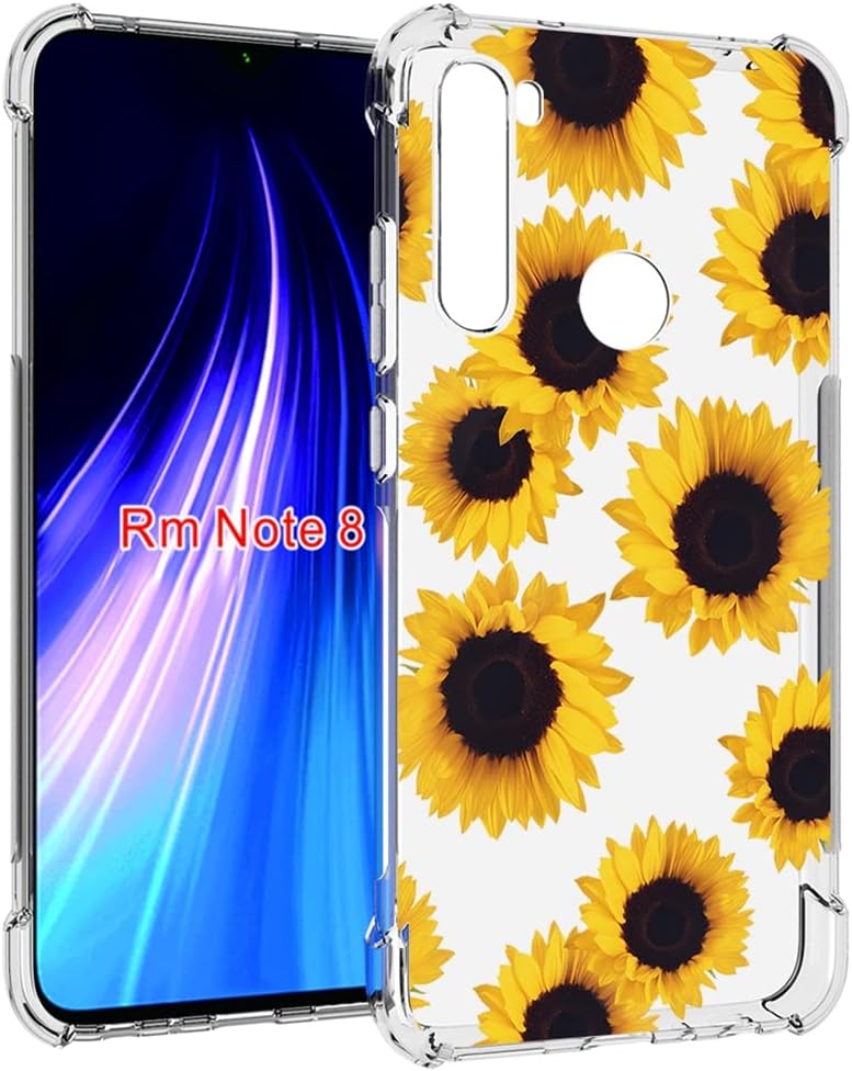 Yerebel Funda para Redmi Note 8 (20192021) M1908C3JH M1908C3JGG Linda funda, funda de silicona suave TPU transparente flexible para Xiaomi Redmi
