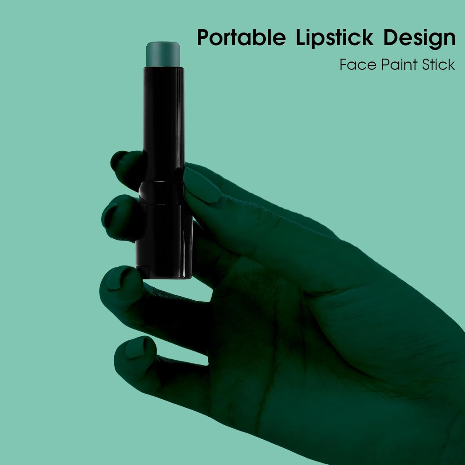 Barra de pintura verde para rostro y cuerpo, crema mezclable, negro, verde profundo, kit de pintura facial para camuflaje deportivo, Halloween, SFX,
