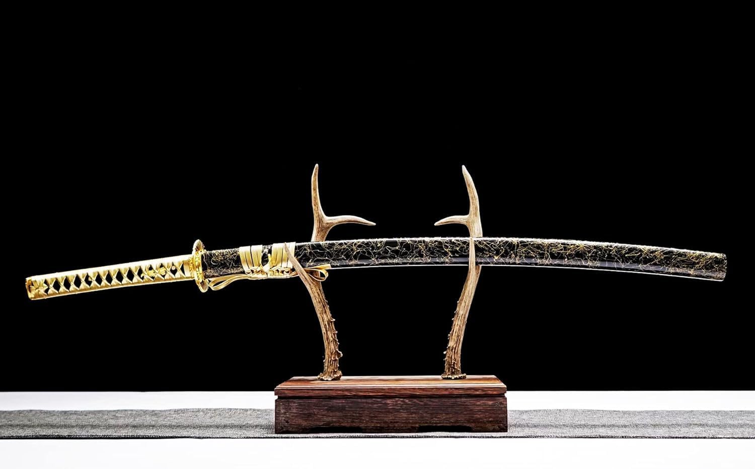 Espada samurái japonesa T1095 forjada a mano de acero de alto carbono, Katana negra y morada, hoja de espiga completa, lista para combatir