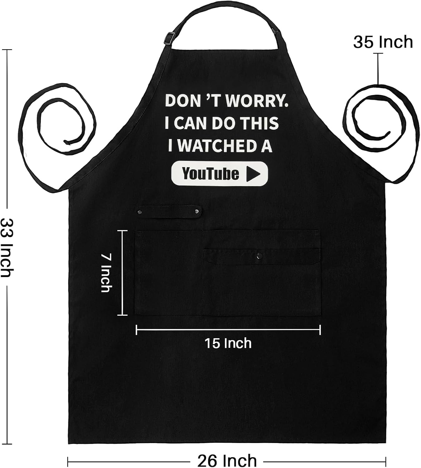 BESTVIVE Mens BBQ Apron with Pockets, Funny Cooking Chefs Aprons for Men, Grill Waterproof Kitchen Apron for Father Dad Gifts
