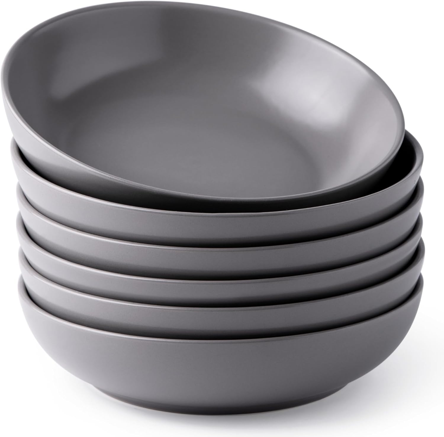 AmorArc Juego de 6 cuencos de cerámica para pasta de 8.5 pulgadas, cuencos grandes de 32 onzas para cocina, cuencos anchos para pasta, ensalada,