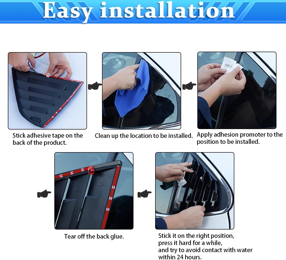 Para Kia K5 Optima 2016-2020 Accesorios exteriores deportivos para ventana lateral trasera de automóvil, rejillas de ventilación de aire, 2 piezas