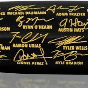 Baltimore 2023 East Division Champions Team Signature Black Maple Bat Baltimore 2023 East Division Champions Team Signature Black Maple Bat