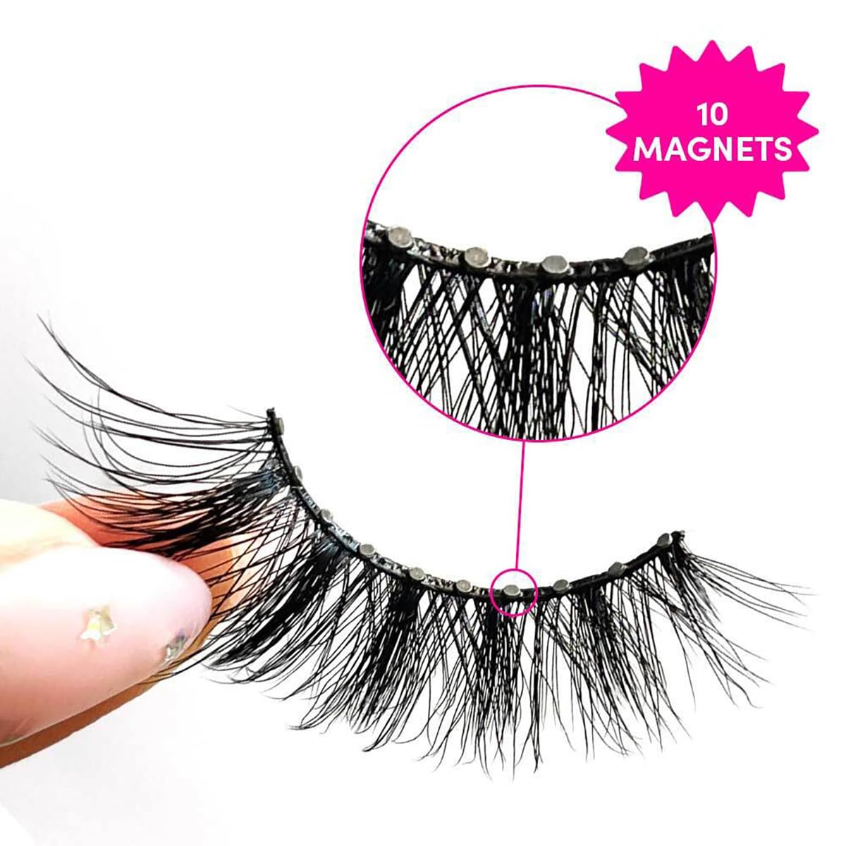Pestañas magnéticas  Baddest  Pestañas magnéticas artificiales, hechas con fibra sintética de visón sintético, aspecto de extensión de pestañas