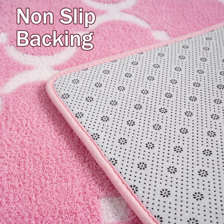 YJ.GWL Alfombra geométrica suave para dormitorio de niñas, 4 x 6 pies, acogedora y moderna, alfombra de espuma viscoelástica para interiores,