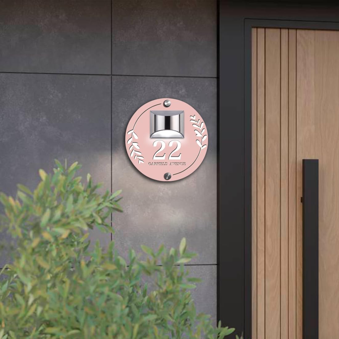 Letrero LED personalizado de pizarra solar para casa, placa de dirección de casa para exteriores, números de dirección de casa personalizados para