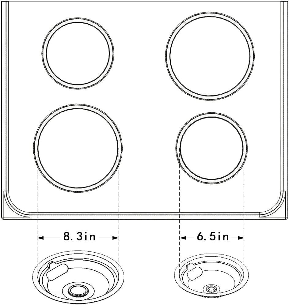 W10196405 y W10196406 bandejas de goteo cromadas – Compatible con Whirlpool Electric Range – Incluye 2 sartenes de 6 pulgadas y 2 de 8 pulgadas,