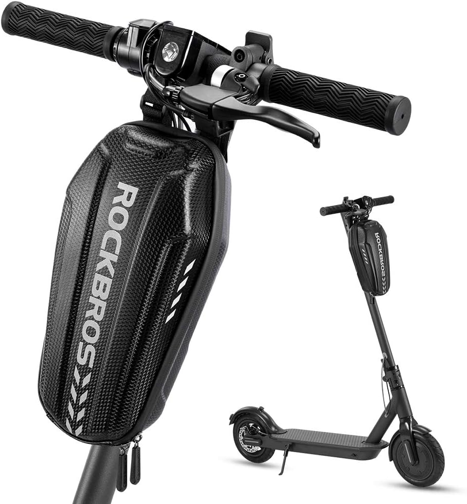 ROCKBROS Bolsa de almacenamiento para scooter Bolsa colgante delantera Bolsa de manillar de scooter impermeable Bolsa plegable EVA Hard Shell