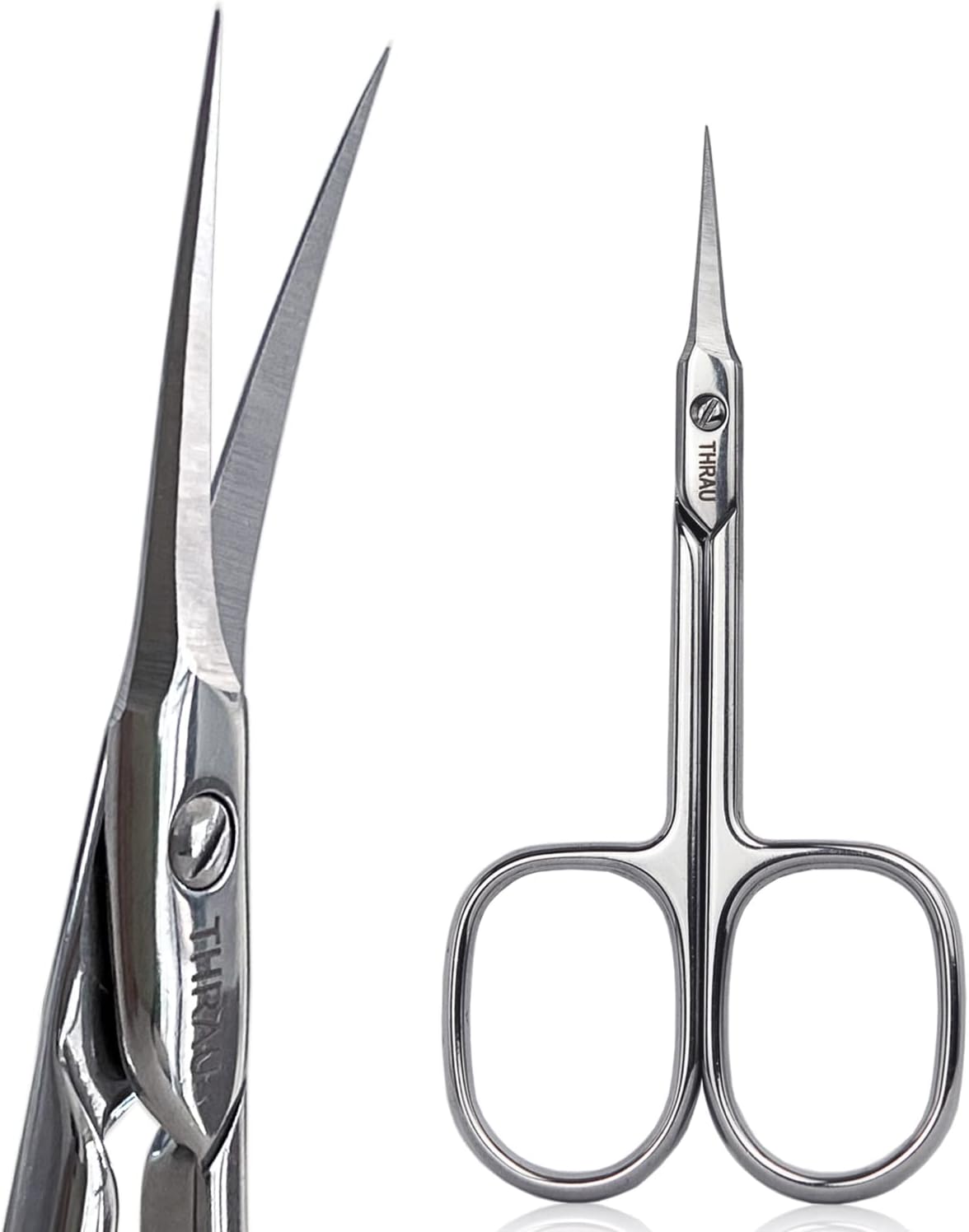 Tijeras de cutícula extrafinas para mujeres y hombres, acero inoxidable profesional con punta puntiaguda precisa, cuchillas de aseo, manicura,