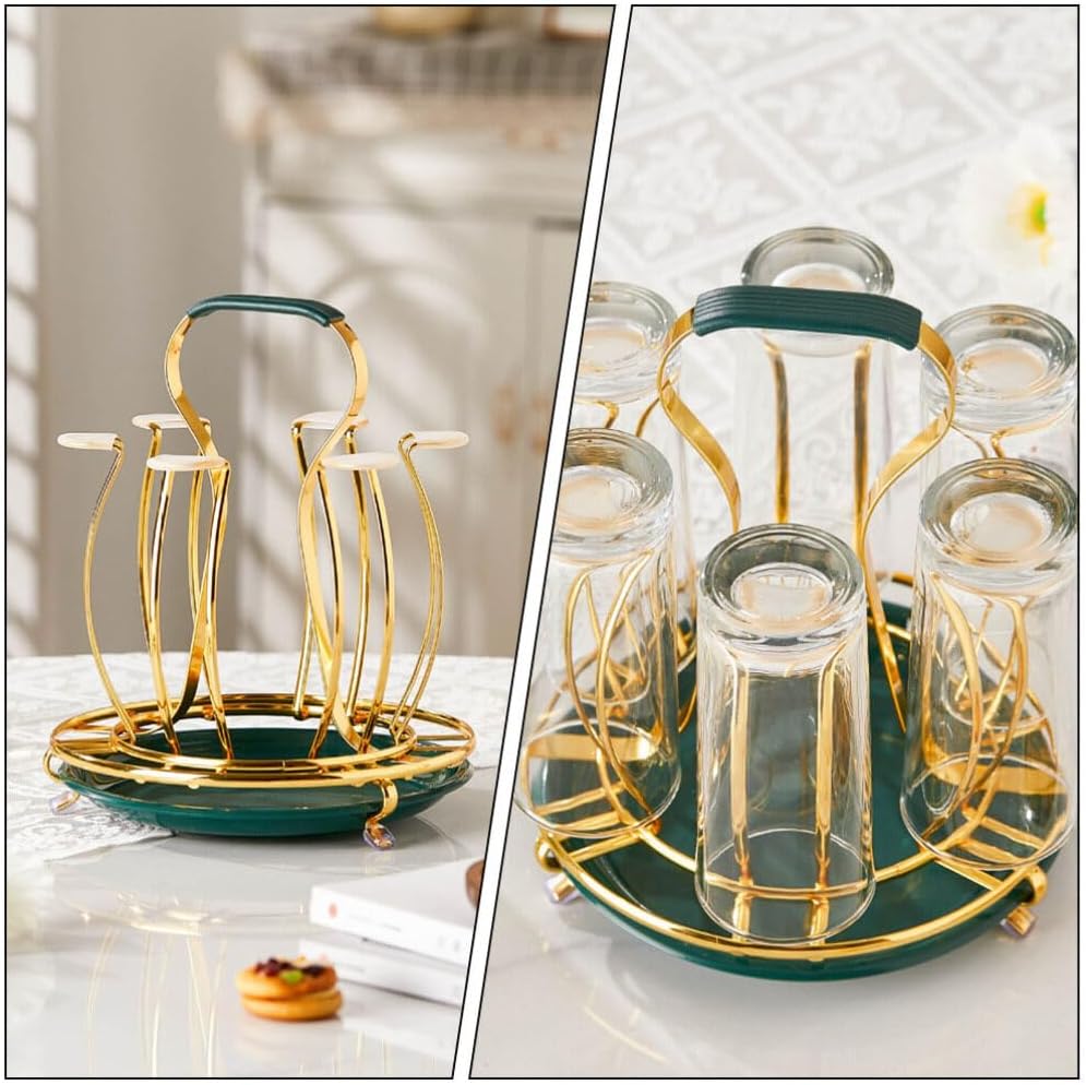 Alipis Soporte de metal para taza de árbol, soporte para mostrador, 6 ganchos para taza de café, soporte para exhibición de tazas de café,