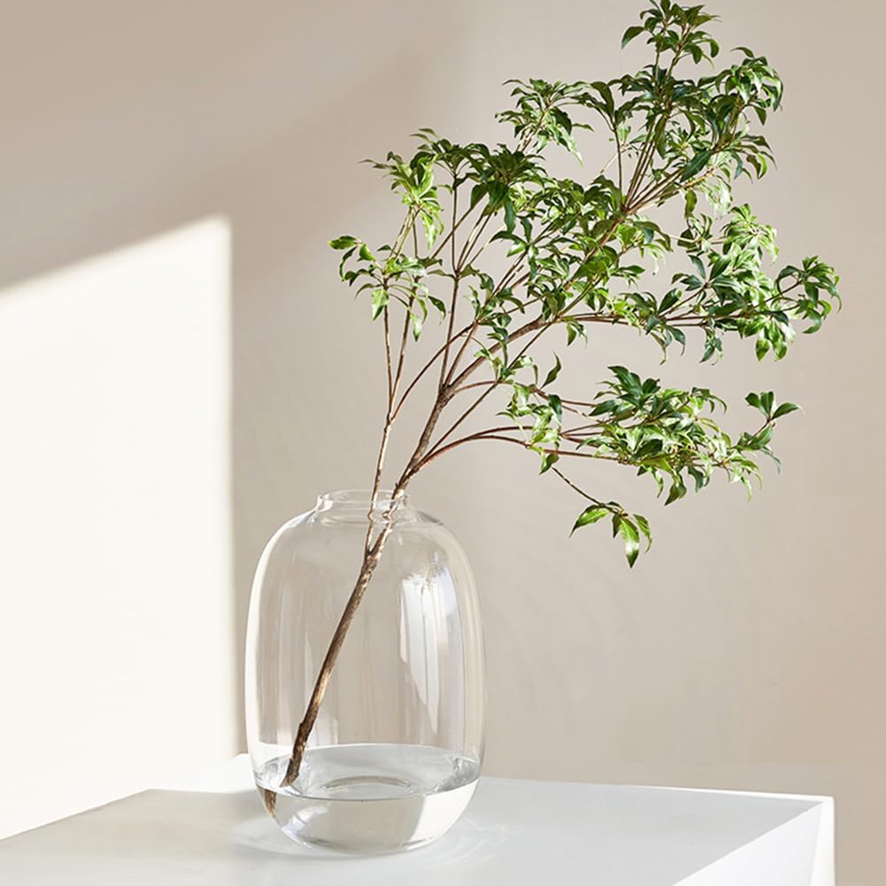 Jarrón grande de vidrio para flores, jarrón alto de vidrio para decoración, jarrón decorativo para el hogar, centros de mesa, decoración de flores y
