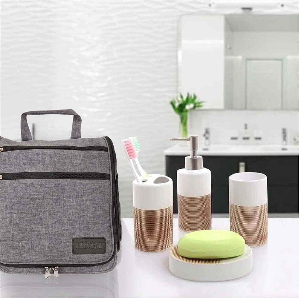 fjackets Neceser para hombres y mujeres con bolsa de maquillaje de viaje – Esenciales de viaje para mujeres – Bolsa de maquillaje, bolsa de