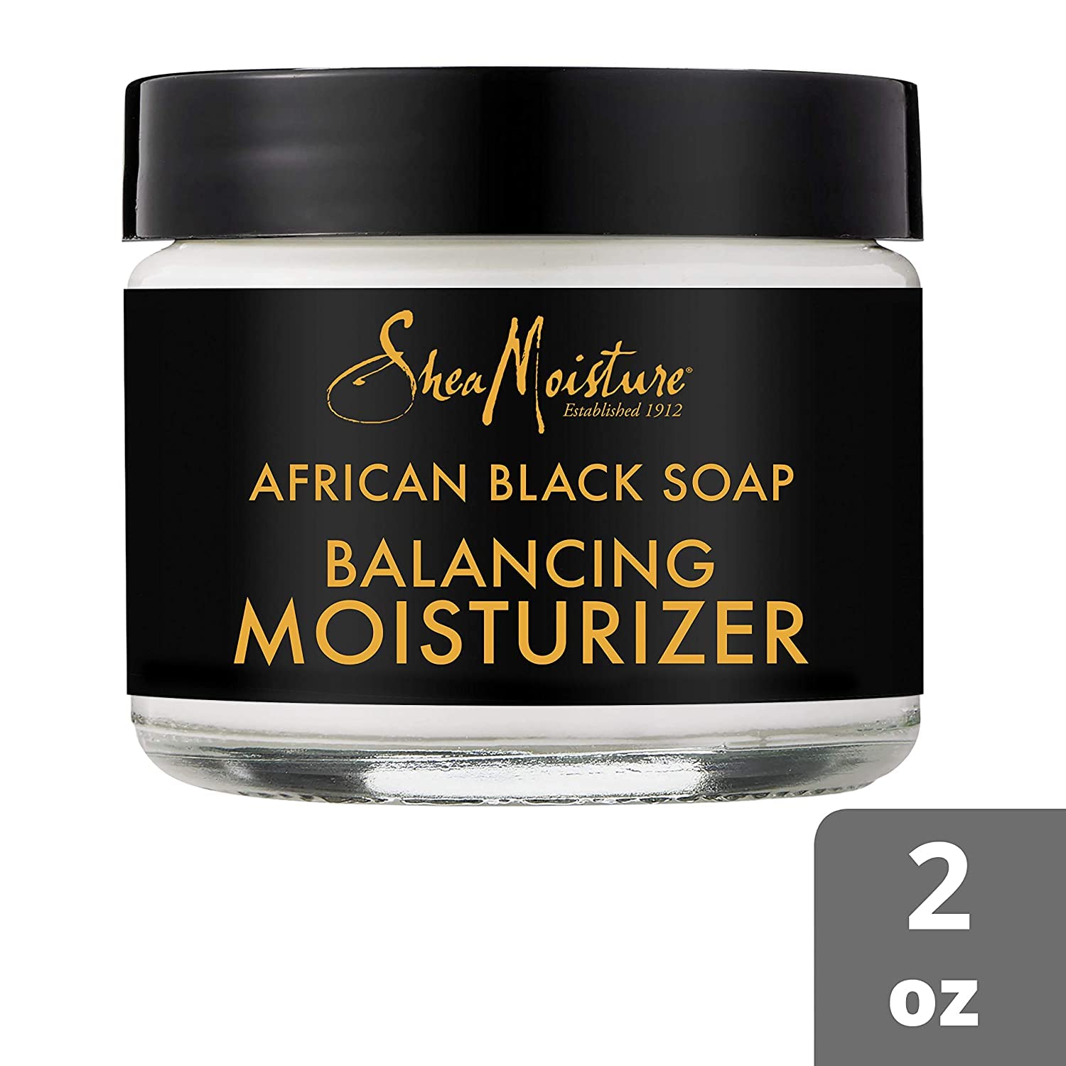 SheaMoisture Cuidado de la piel, hidratante facial, auténtico jabón negro africano hidratante equilibrante para piel propensa al acné y a las