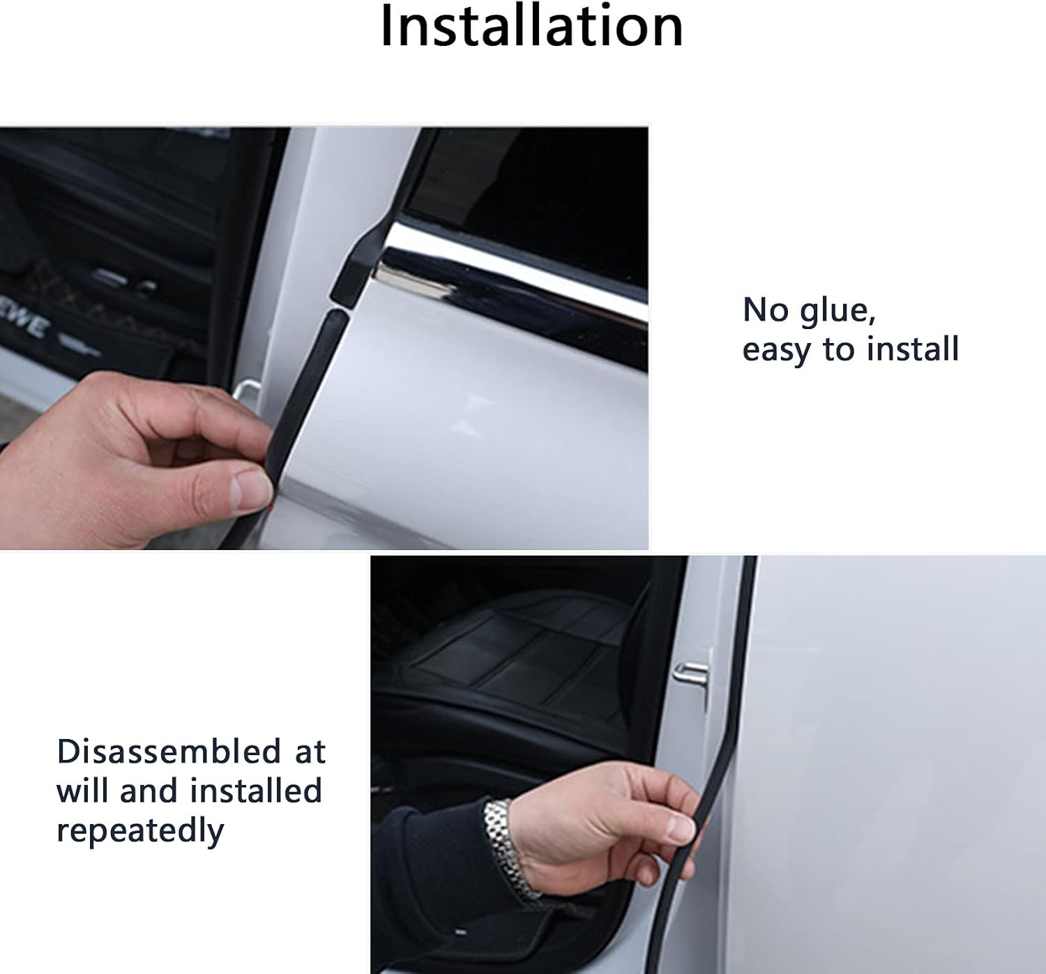Tira de borde de sello en forma de U de 38 x 12 pulgadas con espacio de ajuste de metal de 364 a 14 pulgadas, PVC EPDM, protector fuerte pero