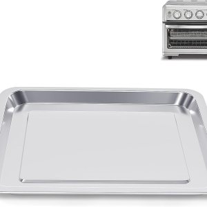 Bandeja para hornear de acero inoxidable compatible con bandeja de horno tostadora Cuisinart, adecuada para freidora de aire Cuisinart TOA-060 y Bandeja para hornear de acero inoxidable compatible con bandeja de horno tostadora Cuisinart, adecuada para freidora de aire Cuisinart TOA-060 y