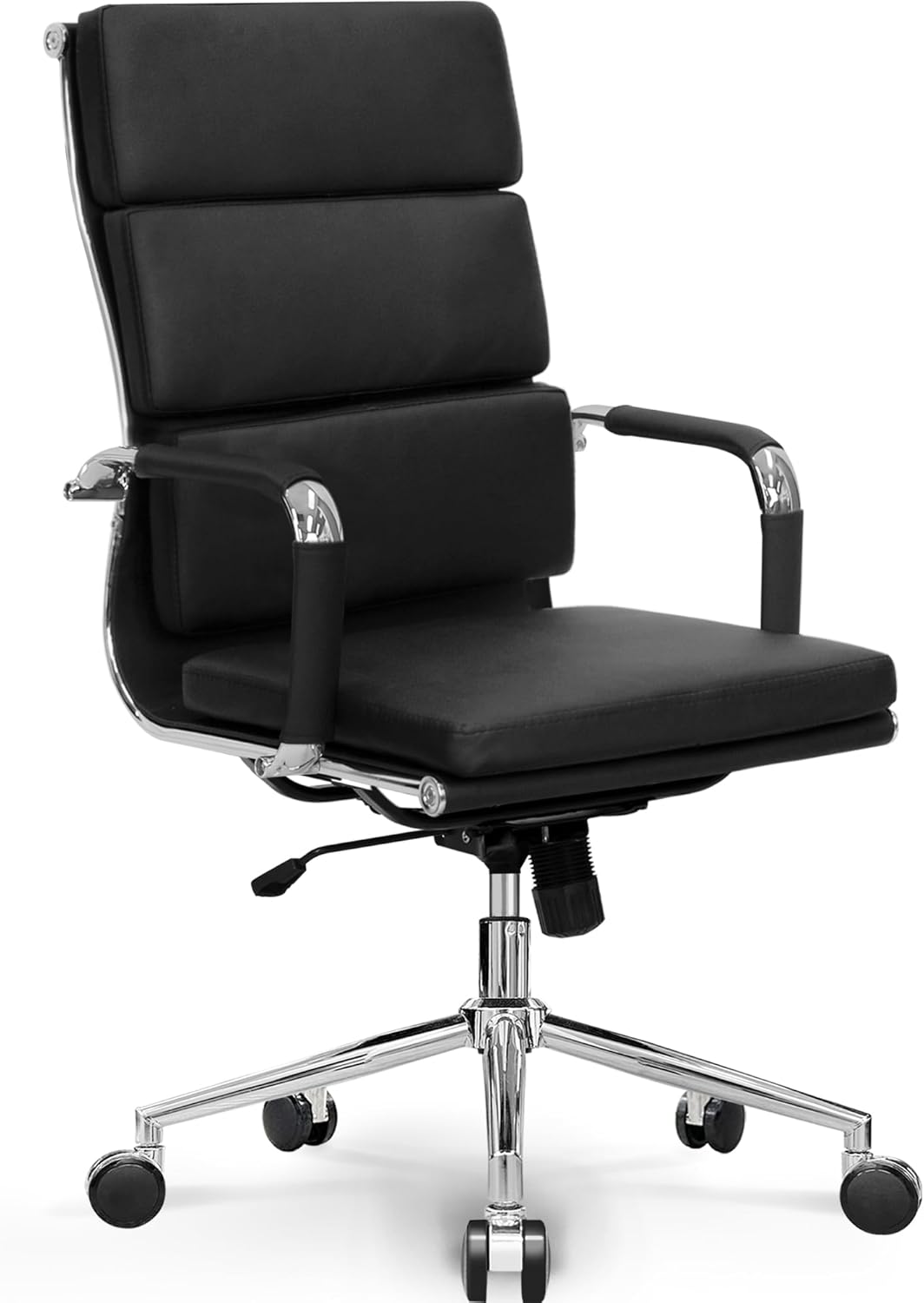 NEO CHAIR Escritorio de oficina en casa Silla ejecutiva moderna de piel sintética, reposabrazos para conferencias, silla de tareas acolchada