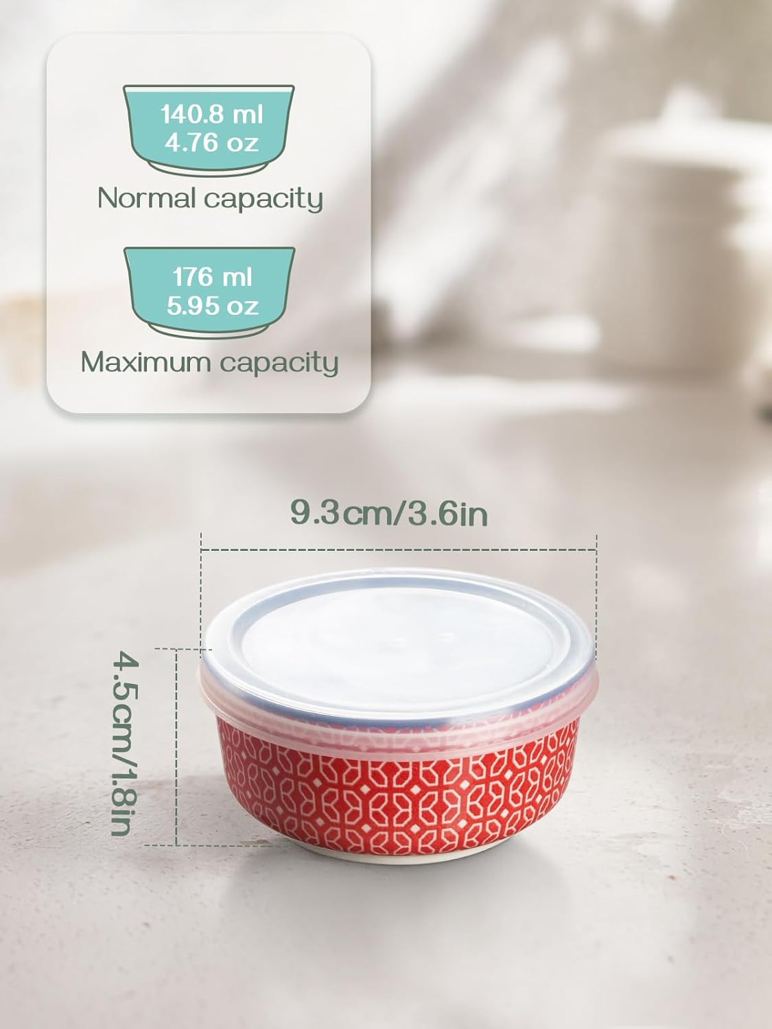 DOWAN Tazones de inmersión con tapas, tazas de cerámica para salsa de condimentos, cuencos de salsa de inmersión de 4.7 onzas para embutidos,