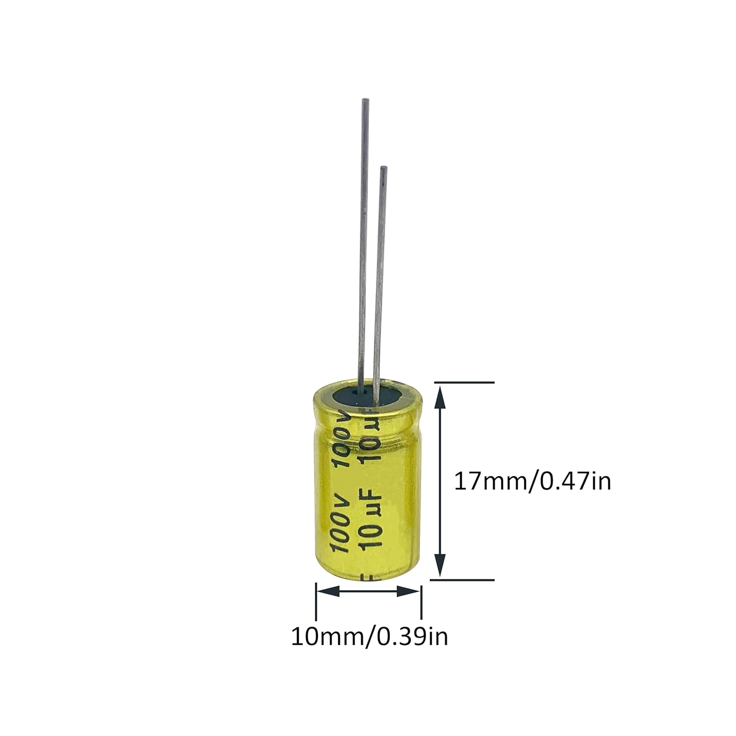 10 unids 10uf 100V condensador electrolítico no polarizado 10x17mm (0.39×0.67in) condensador NP para audio tweeter condensador divisor de frecuencia
