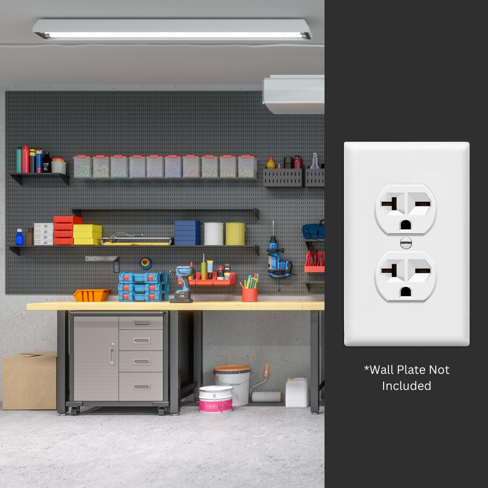 SHADID Toma de corriente de pared única de 220 V  240 V  250 V, receptáculo Nema 6-20R, interruptor eléctrico de 20 amperios, grado industrial,
