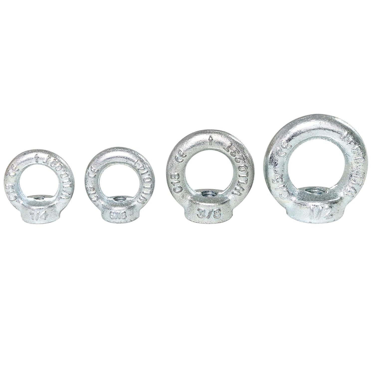 Tuercas de ojo de elevación estándar UNC de 38″-16, cierre roscado galvanizado forjado, tuerca de ojo de elevación de forma de anillo de acero