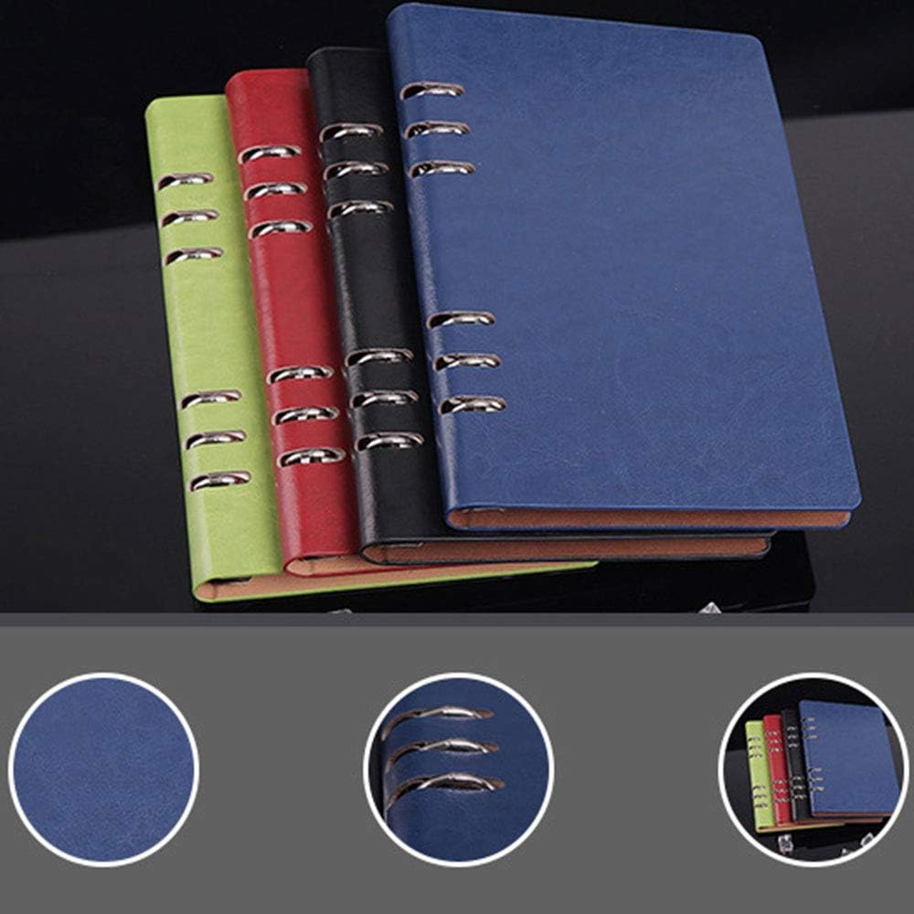 Cuaderno clásico recargable A5 de cuero con 6 agujeros, organizador personal, organizador de cuadernos, reutilizable, multifuncional