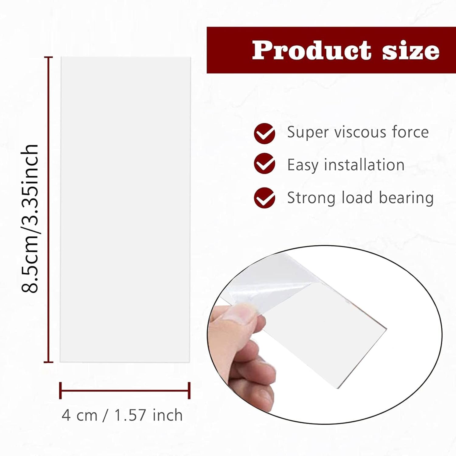 Tiras autoadhesivas, tiras adhesivas de repuesto compatibles con barra de toalla autoadhesiva, toallero de baño, 3.35 x 1.57 pulgadas (paquete de 4)