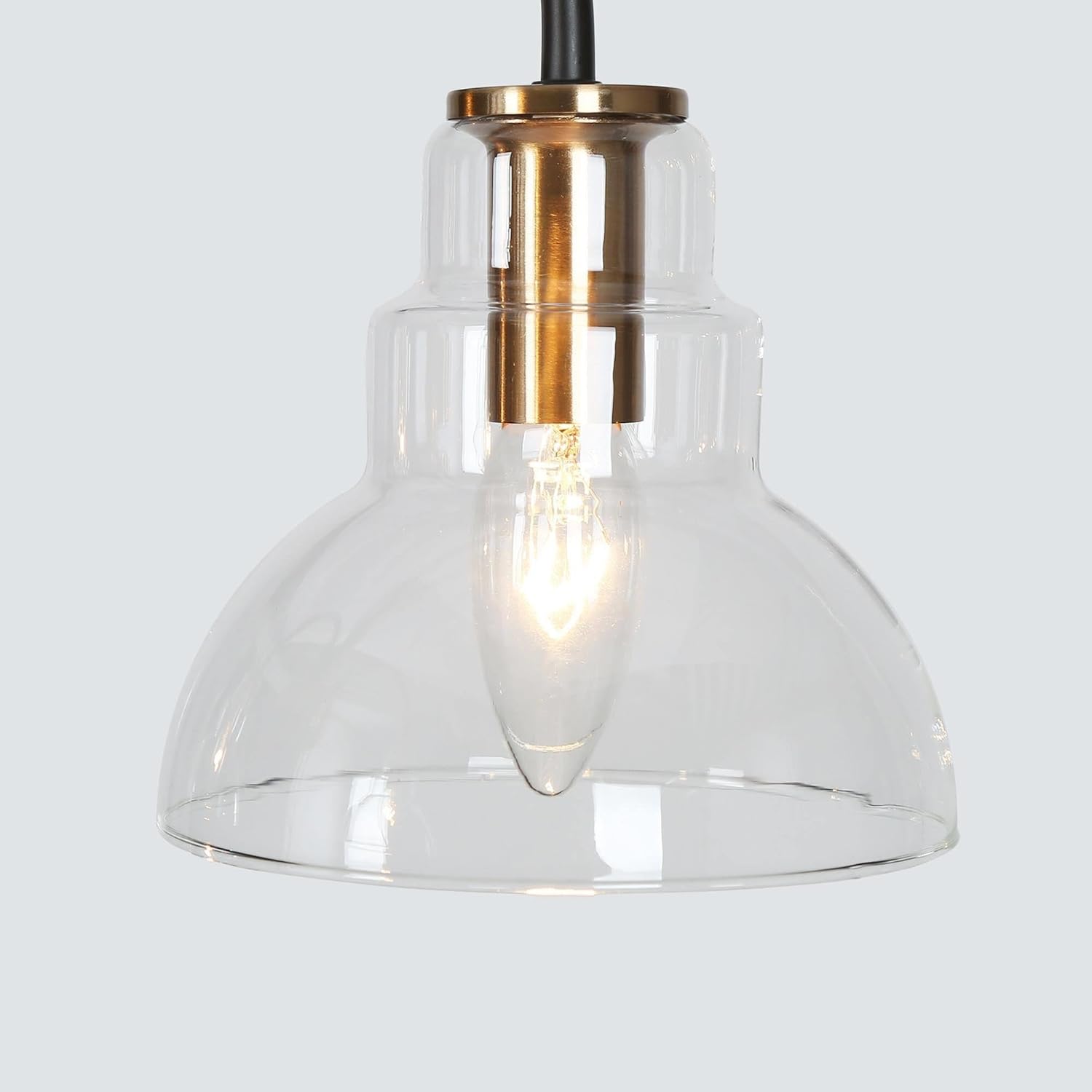 Candelabros negros y dorados, lámpara colgante moderna de mediados de siglo con pantallas de cristal, lámpara colgante de 3 luces para cocina,