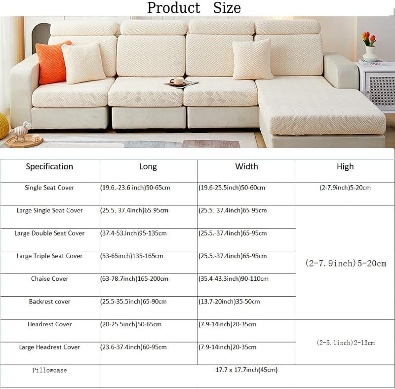 INFLAG Fundas mágicas para sofá, funda para sofá chaise lounge, fundas de sofá resistentes en forma de L, protector elástico antideslizante de alta