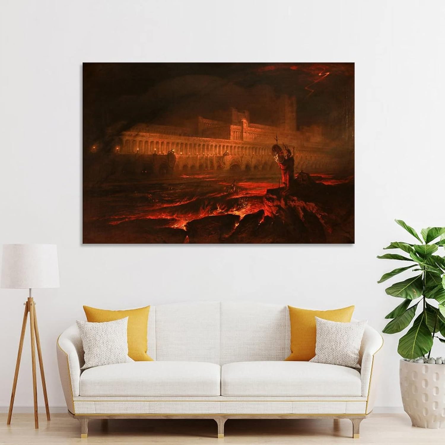 ENDBAG John Martin Pandemonium – Póster decorativo para pared, lienzo para decoración del hogar, 24 x 36 pulgadas (23.6 x 35.4 in)