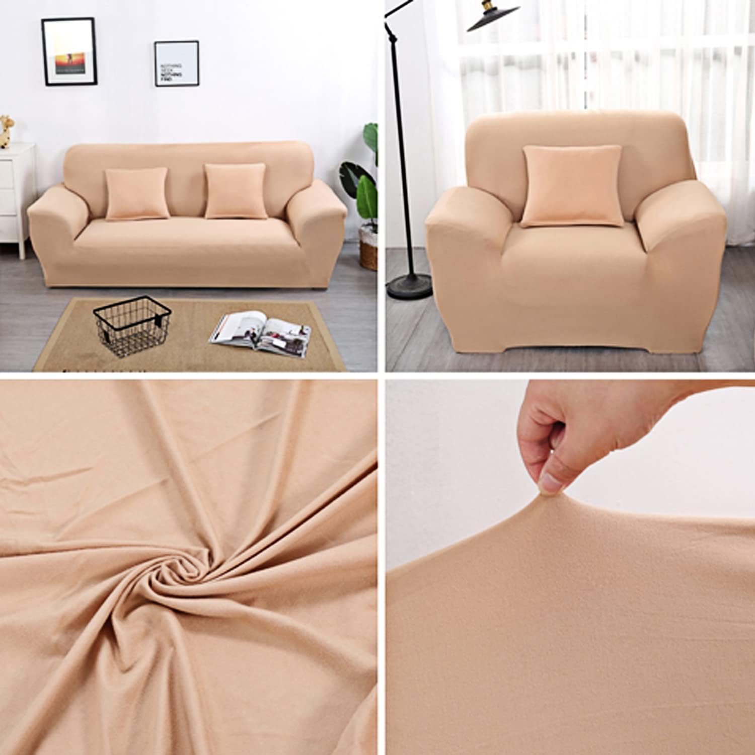 Fundas elásticas para sofá de 1234 plazas, funda para sofá biplazasillón, funda de sofá modular en forma de L, protector de muebles de tela elástica