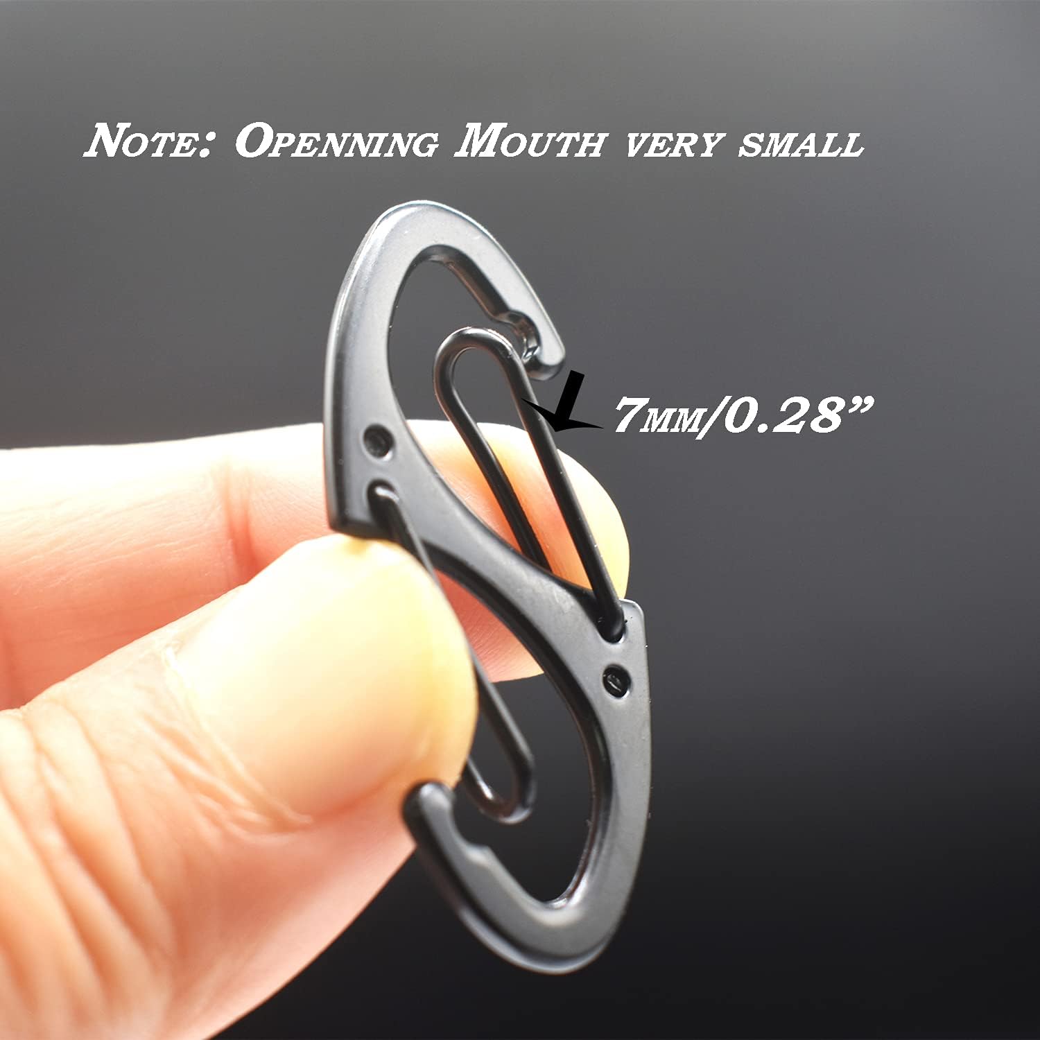 Mosquetón pequeño de 1.6 pulgadas (1.614 in) de metal de doble cara para puerta de resorte, ganchos a presión, accesorios de cierre de llavero