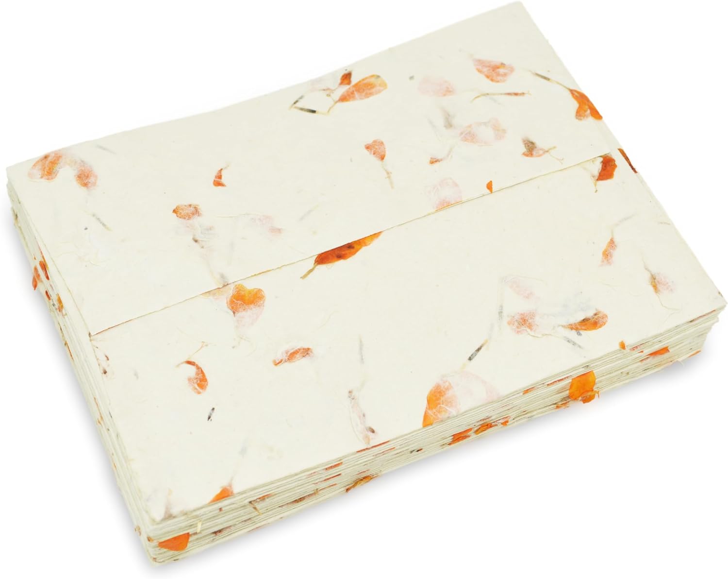 Sobres de papel Lokta hechos a mano de 5 x 7 pulgadas para invitaciones de boda, anuncios, sobres vintage con pétalos de flores de caléndula