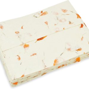 Sobres de papel Lokta hechos a mano de 5 x 7 pulgadas para invitaciones de boda, anuncios, sobres vintage con pétalos de flores de caléndula Sobres de papel Lokta hechos a mano de 5 x 7 pulgadas para invitaciones de boda, anuncios, sobres vintage con pétalos de flores de caléndula