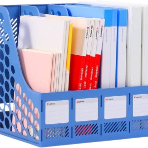 Comix Soporte para archivador de revista, organizadores de escritorio de plástico resistente y carpeta de archivos de almacenamiento para organización de oficina, organizador de carpetas con 4 compartimentos caja organizadora de almacenamiento Colombia Comix Soporte para archivador de revista, organizadores de escritorio de plástico resistente y carpeta de archivos de almacenamiento para organización de oficina, organizador de carpetas con 4 compartimentos caja organizadora de almacenamiento Colombia