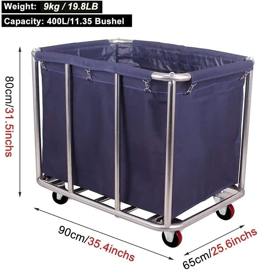 Carrito de lavandería grande con ruedas, cesta de almacenamiento con ruedas de alta resistencia, camión de carga de 330 libras para hoteles