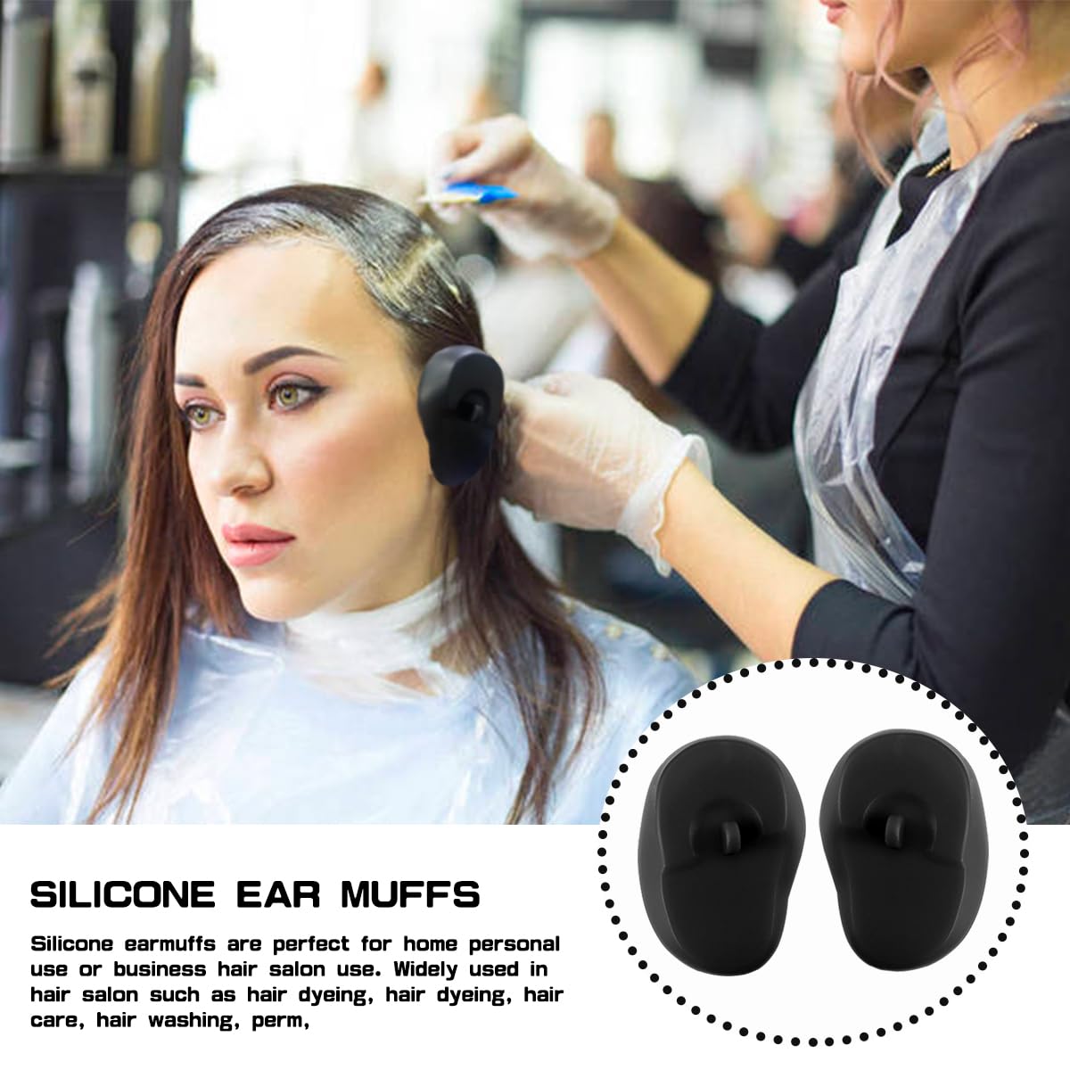 FERCAISH 6 protectores de silicona para los oídos, protectores impermeables para los oídos, duraderos, reutilizables e ideales para peluquería, spa,