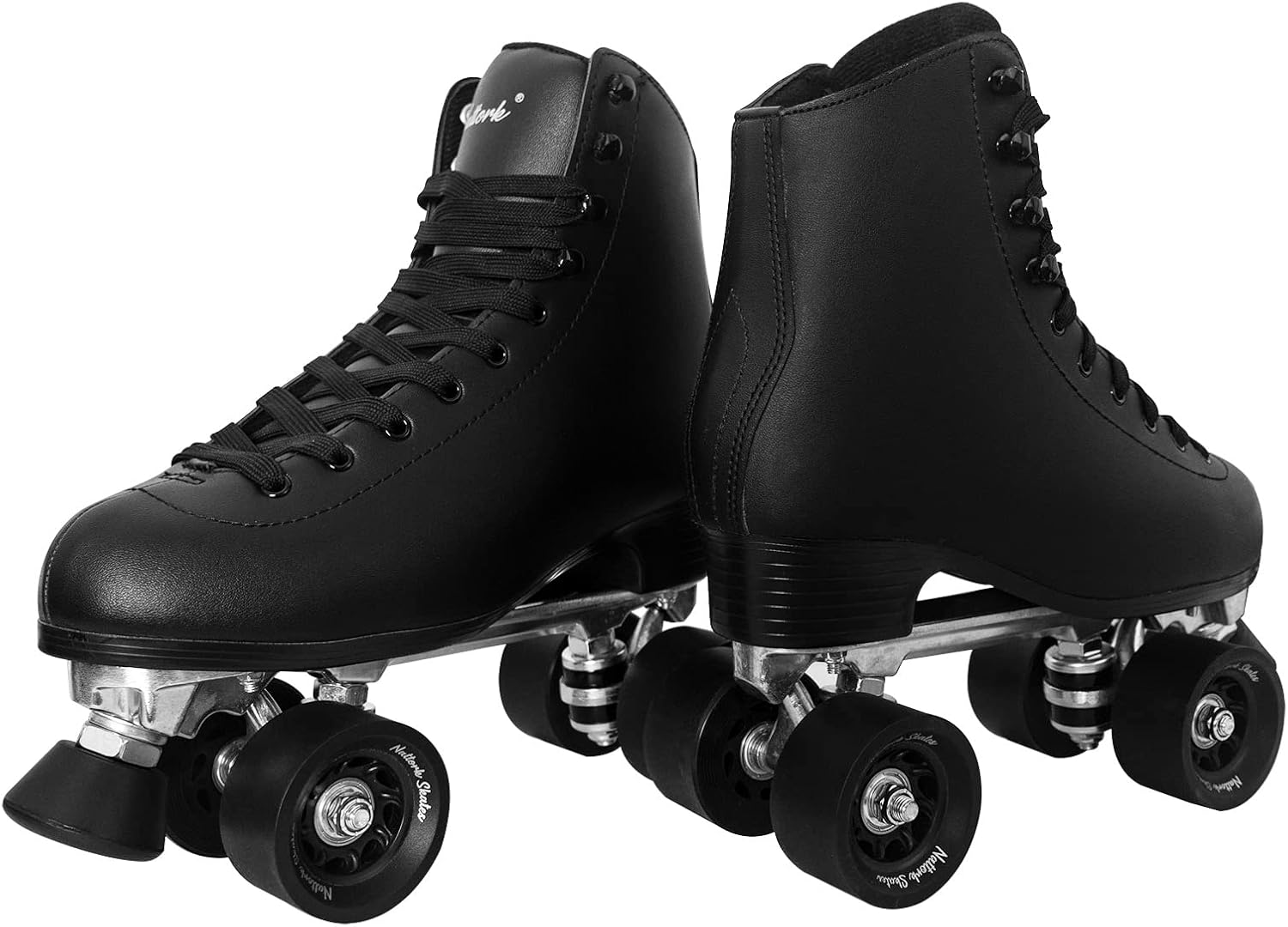 Patines de ruedas para mujer con piel sintética de doble fila, patines de doble fila, unisex para adultos, para interiores y exteriores, con frenado