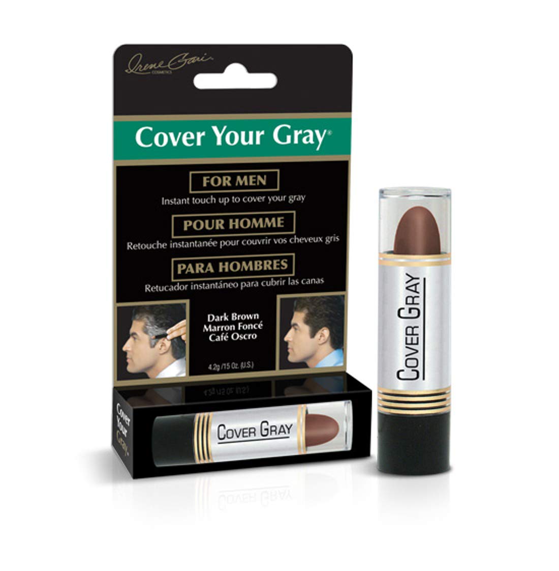Cover Your Gray Palo de retoque de color de cabello para hombres – marrón oscuro