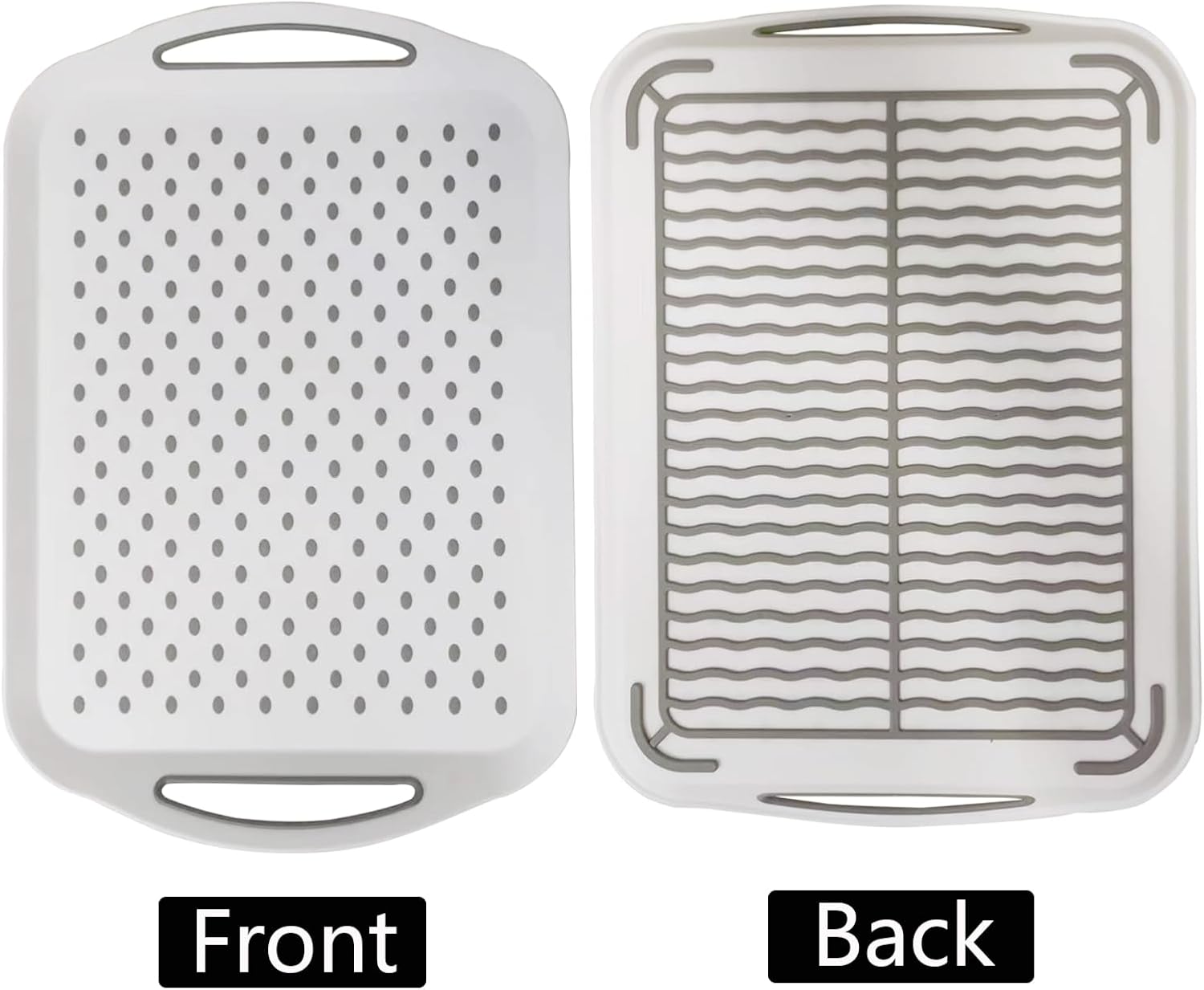 Paquete de 2 bandejas rectangulares antideslizantes para servir alimentos, perfectas para comidas, aperitivos y bebidas, bandeja antideslizante