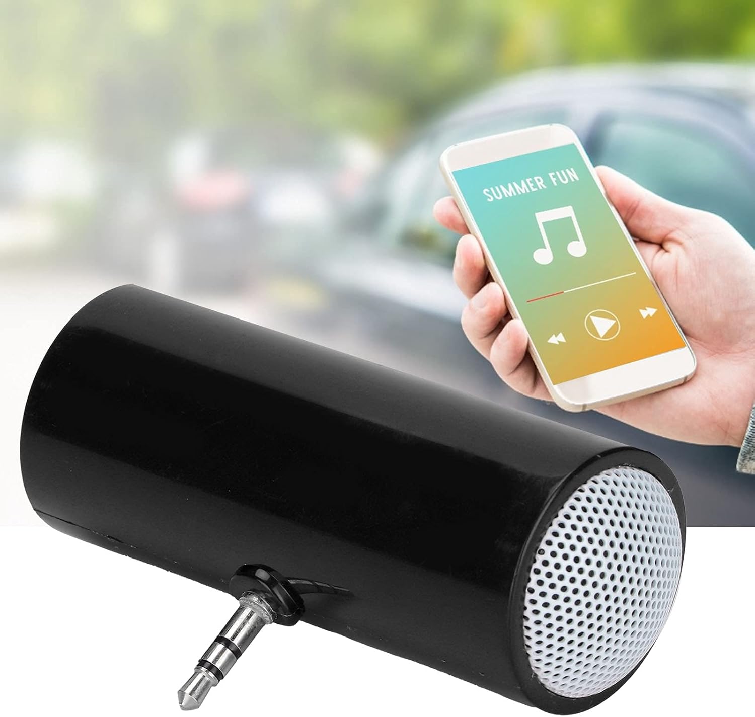 Diyeeni Mini altavoz portátil, altavoz enchufable con entrada de audio auxiliar de 0.138 in, altavoces de línea para teléfono inteligente,