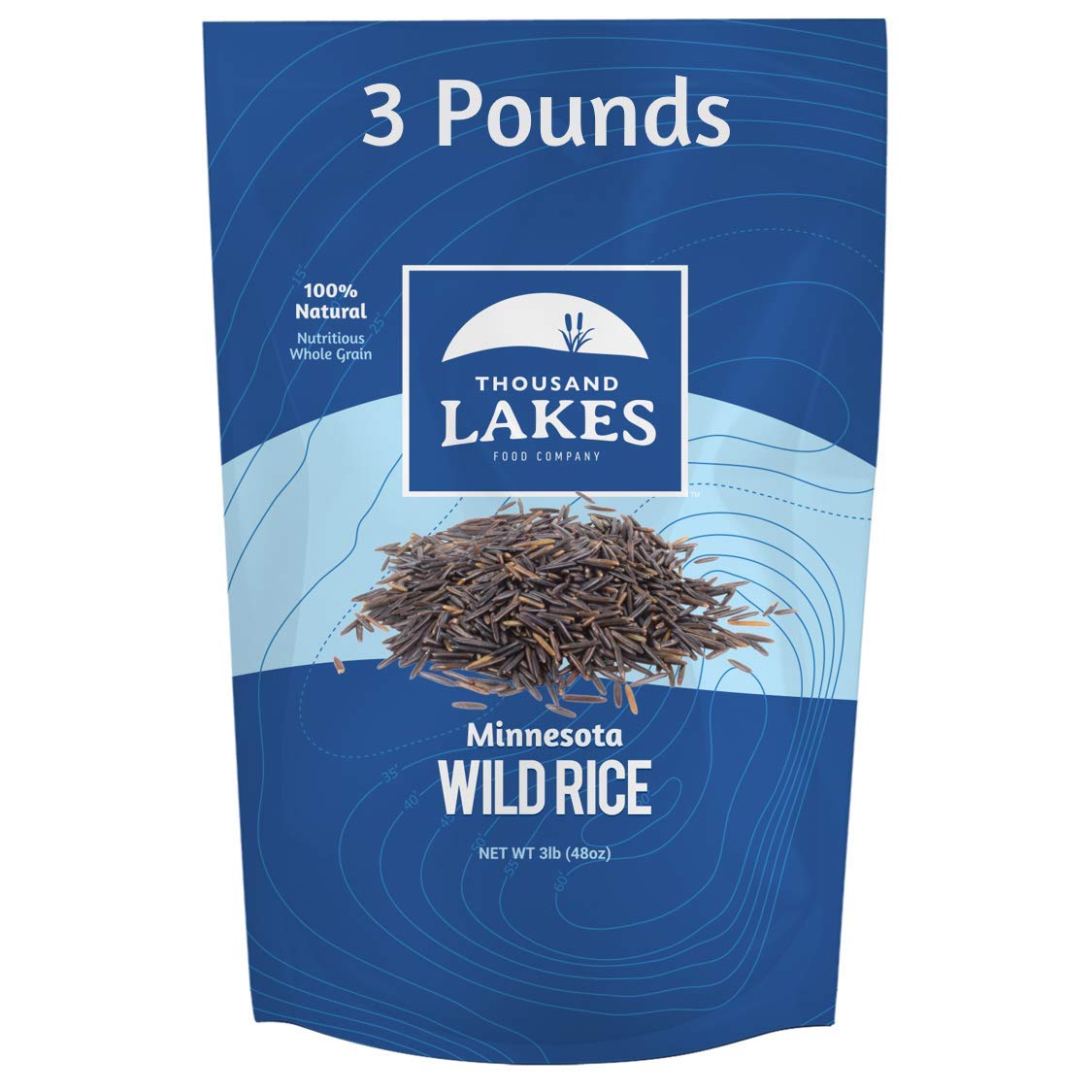 Thousand Lakes Arroz silvestre cultivado en Minnesota – 3 libras (48 onzas) – Bolsa a granel  Arroz 100% salvaje  Todo natural