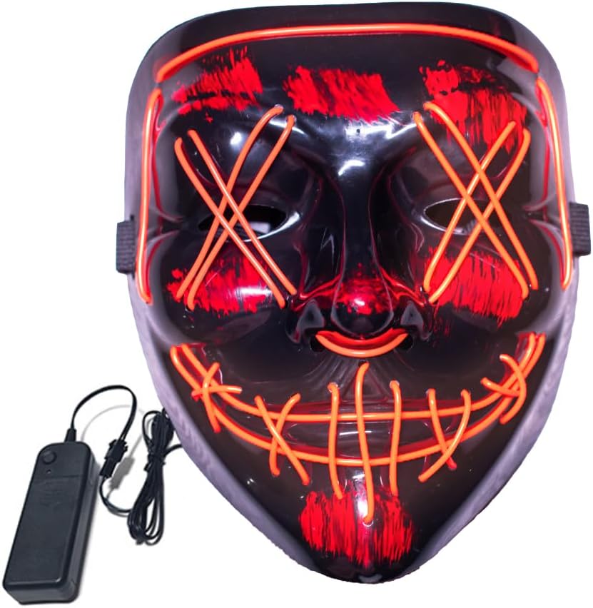 Máscara de baile callejero Máscara de juego Máscara de Halloween Máscara de brillo Máscara de fuego fantasma Máscara LED