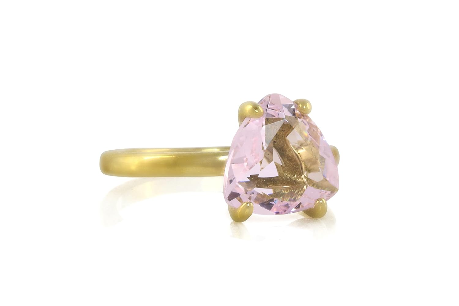 Alluring Rose Quartz Ring in 14k Gold – Pink Rings for Women for Anniversaries, Prom, Special Events – Adorable May Birthstone Ring – Handmade