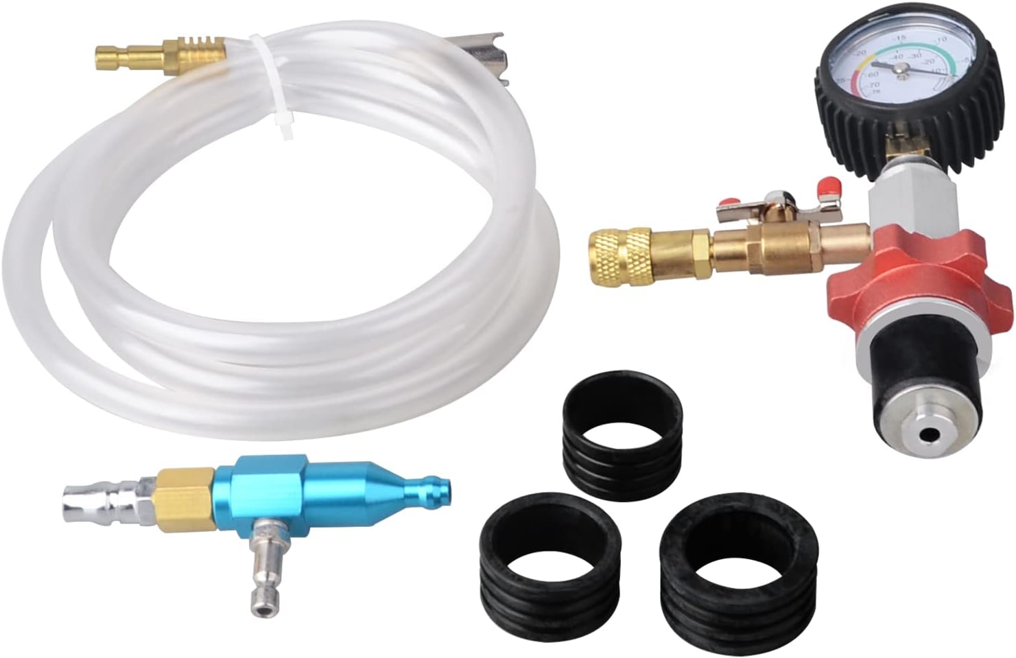 DAYUAN Sistema de refrigeración de purga al vacío, radiador y refrigerante, kit de herramientas de repuesto para tanque de agua automotriz, juego de