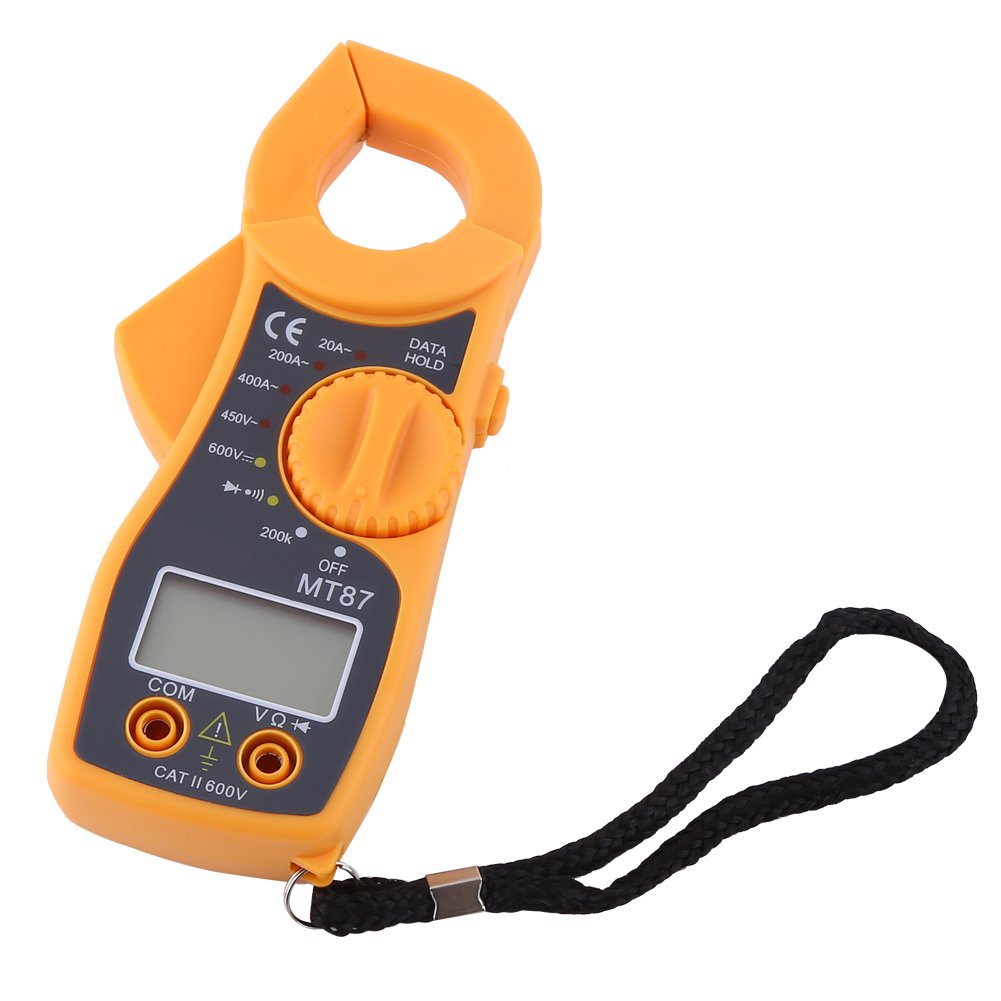 Voltímetro Digital Clamp Multímetro Conduce Voltímetro AC DC Amperímetro Ohmímetro Voltímetro Probador de Voltios Medidor LCD, Multi Probadores