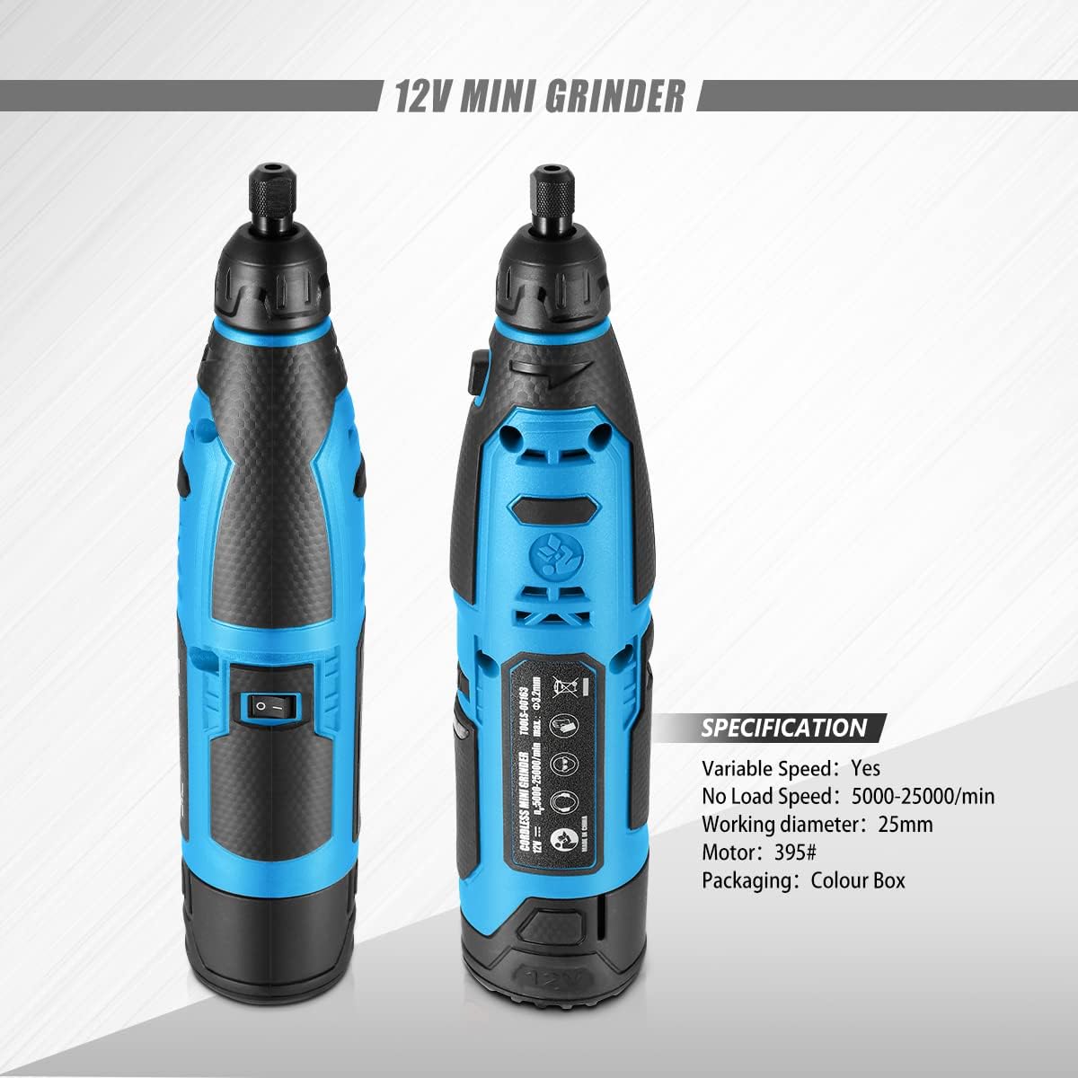 DNA MOTORING TOOLS-00163 – Herramienta giratoria inalámbrica de 12 V, velocidad variable, recargable, juego de mini amoladora inalámbrica para